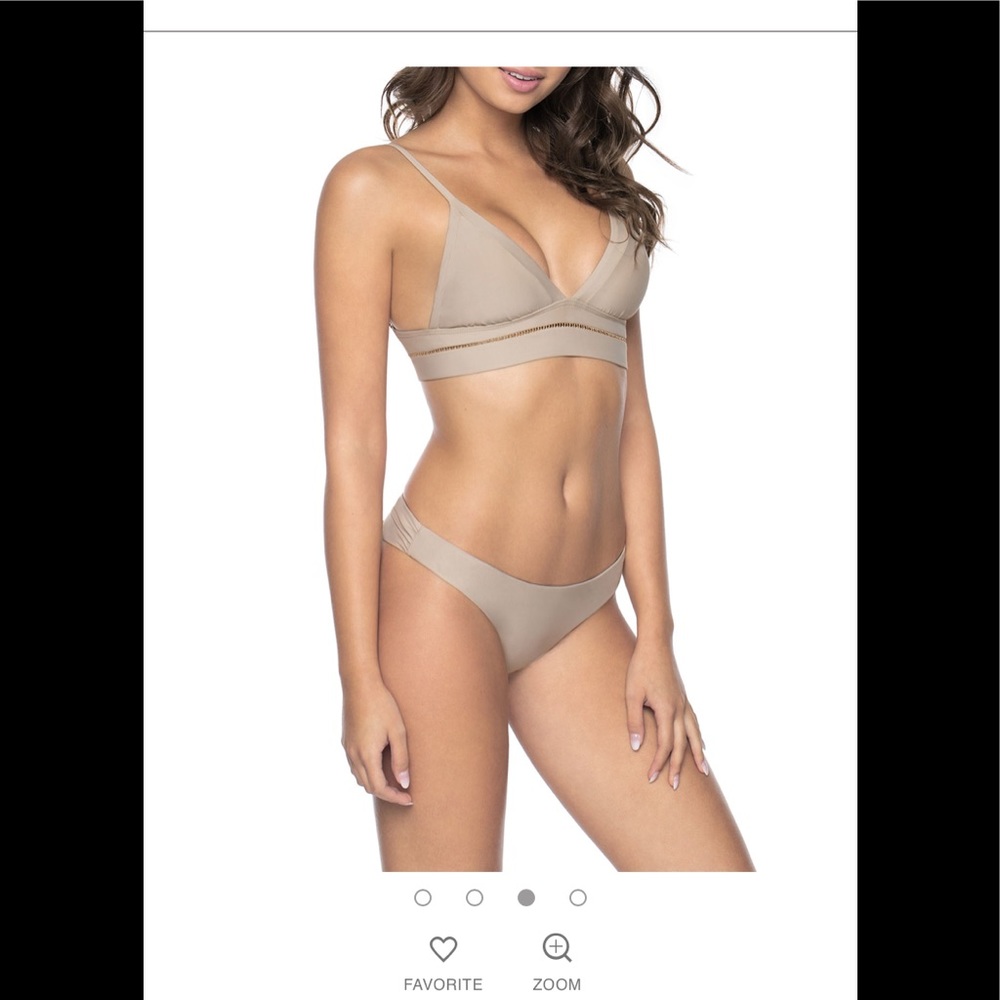 Pilyq Kylie top + bikini 2pc bathing suit Nude S